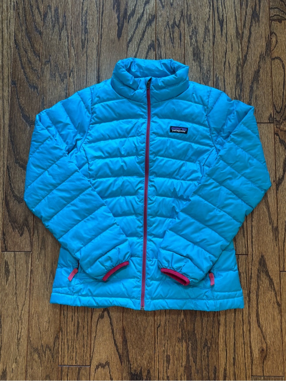 Patagonia Kids' Lightweight 100% Down Jacket - Turquoise & Magenta